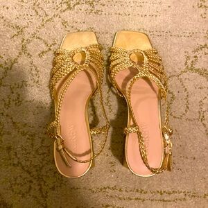 JCrew Layne braided gold sandal